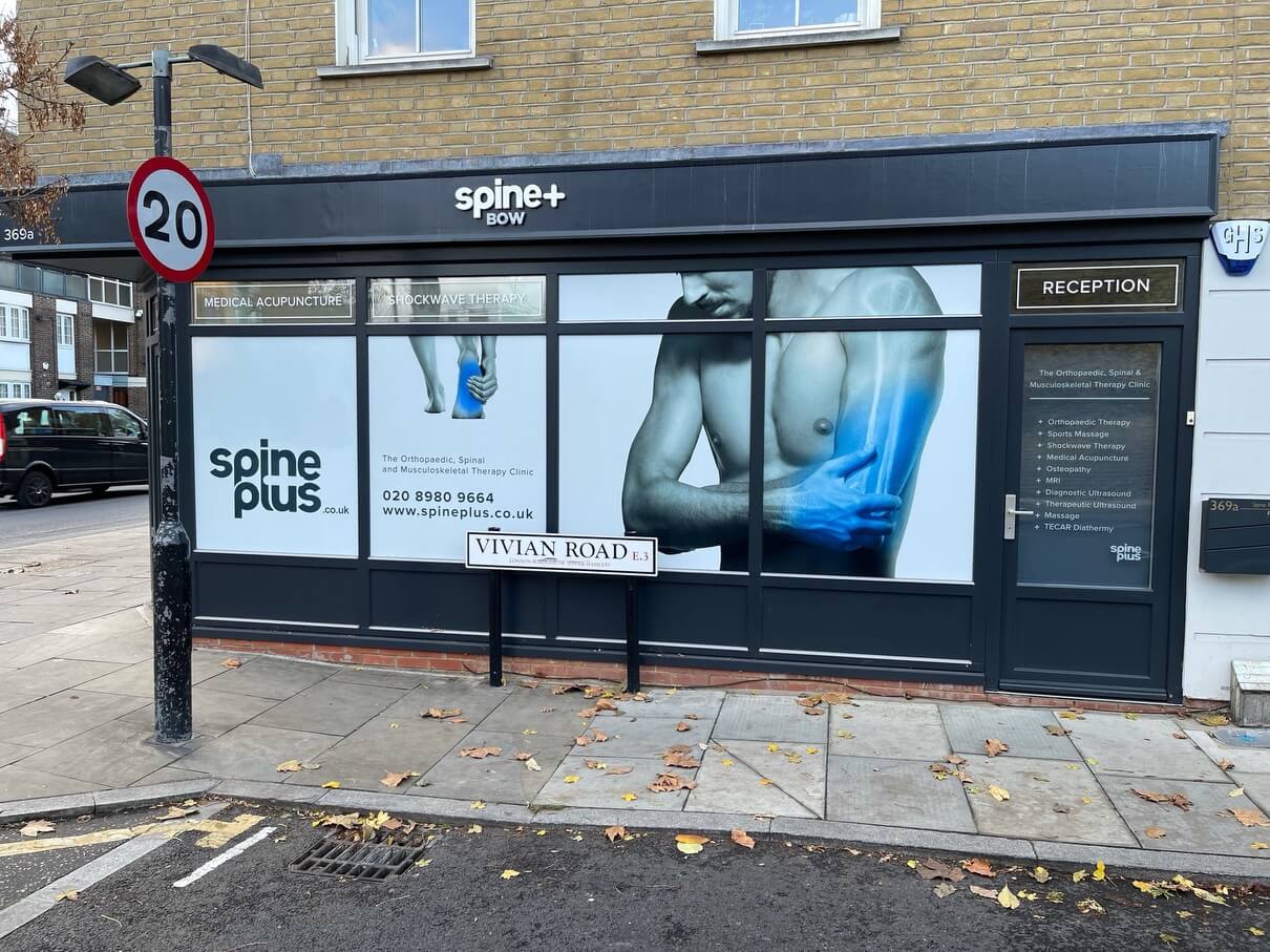 Spine Plus Bow clinic exterior, 369a Roman Road