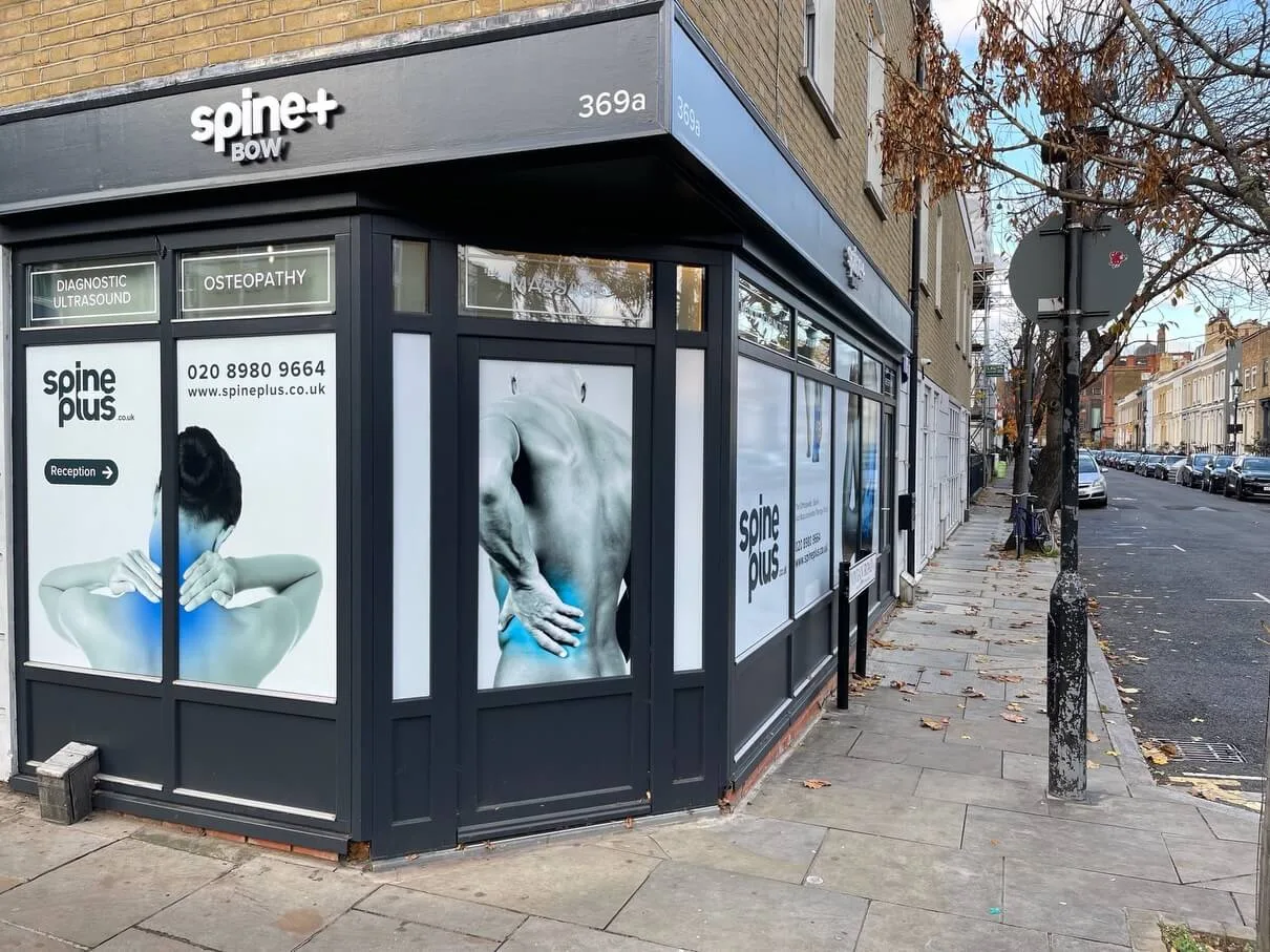 Spine Plus Bow clinic exterior, corner of Vivian Road
